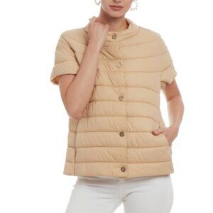 Patty Kim Tan Short Sleeve Audrey Puffer Jacket Size Large
